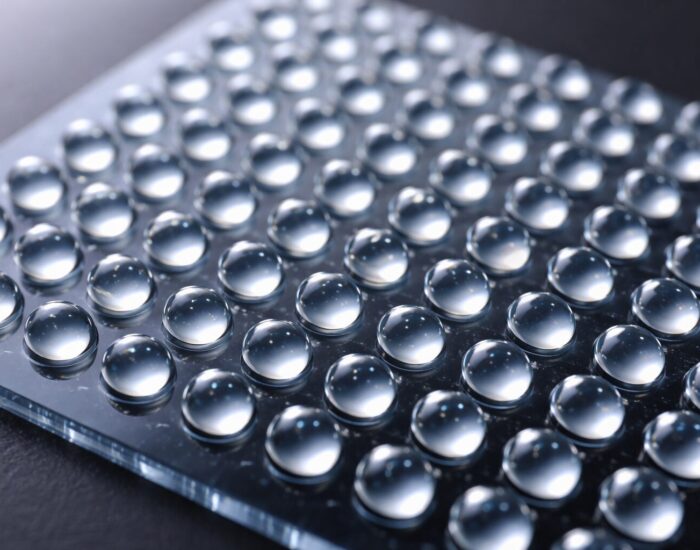 microlens array with light reflections